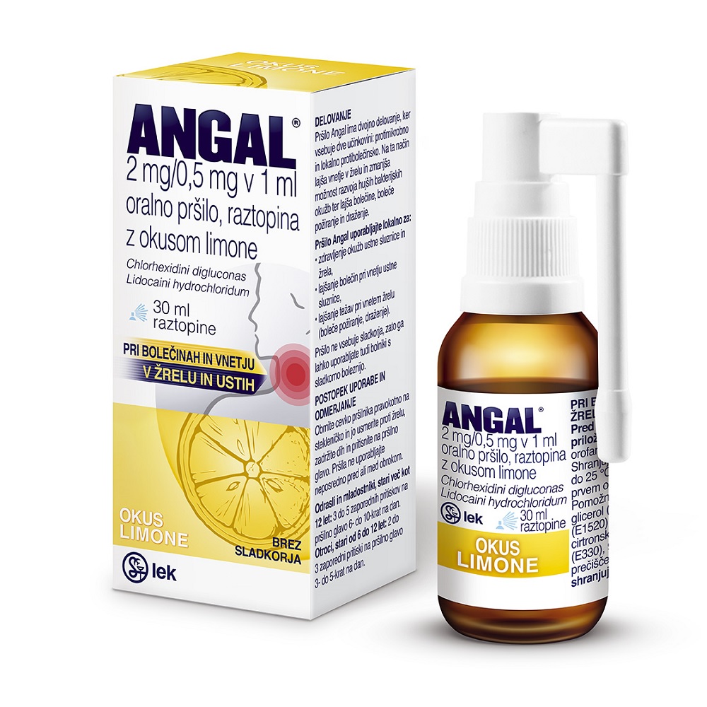 Angal, oralno pršilo, okus limona