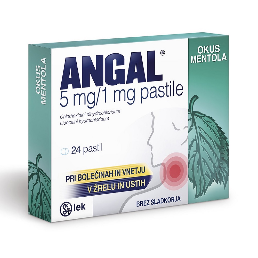 Angal 5 mg/1 mg pastile, okus mentol
