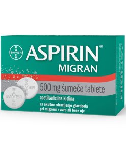 Aspirin migran 500 mg šumeče tablete, 10 tablet