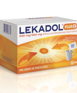 Lekadol Plus C 500 mg/300 mg, zrnca za peroralno raztopino, 30 vrečk