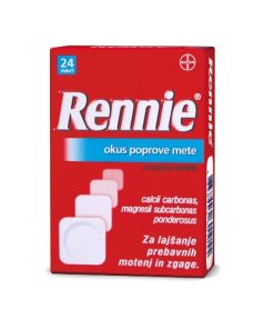 Rennie 680 mg/80 mg žvečljive tablete, 24 tablet