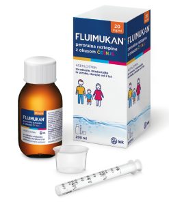 Fluimukan 20 mg/ml peroralna raztopina z okusom češnje, 200 ml