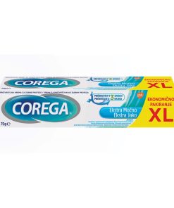 Corega Extra Močno Mint XL pričvrstilna krema za proteze, 70 g