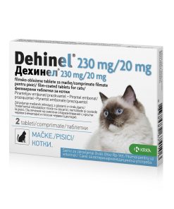 Dehinel 230 mg/20 mg tablete za mačke, 2 filmsko obloženi tableti