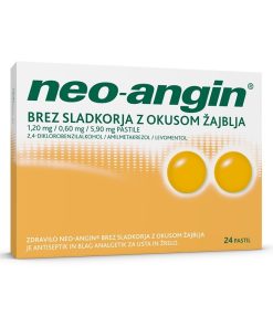 Neo-angin pastile brez sladkorja z okusom žajblja, 24 pastil