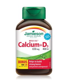 Jamieson Kalcijev Citrat z Vitaminom D3, 120 tablet