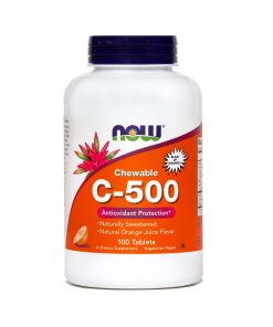 Now Vitamin C-500 žvečljive tablete, 100 tablet
