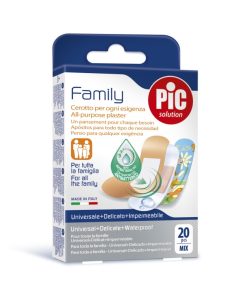 PiC Family antibakterijski obliži mešanih velikosti, 20 obližev